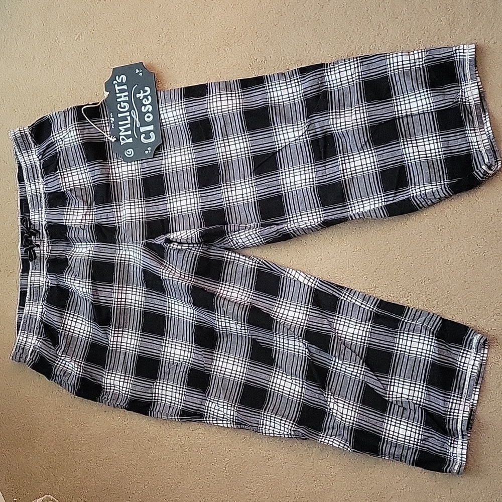 Axcess Lounge Pants XL Black White Silver Check